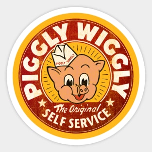 Piggly Wiggly Self Service Worn Sticker